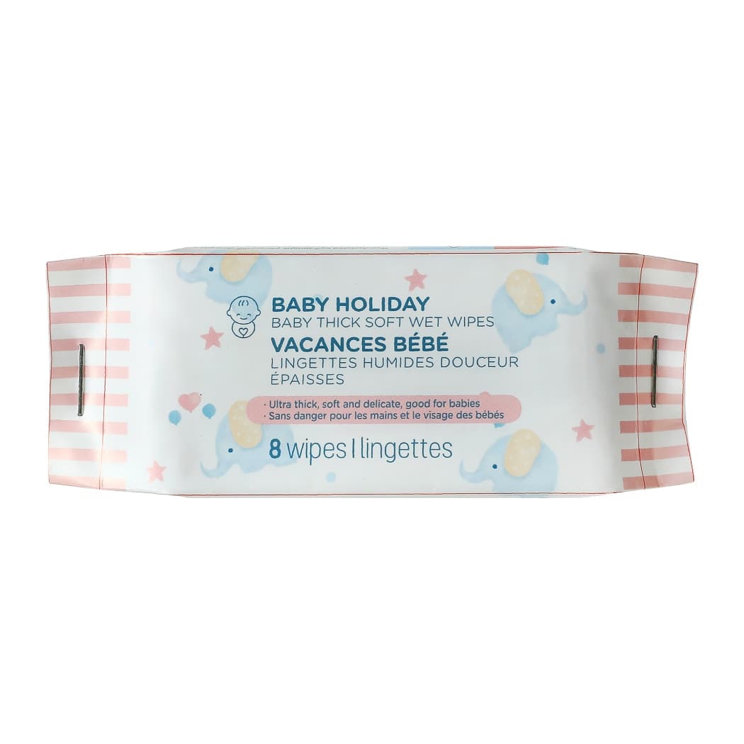 Lingettes bébé épaisses et douces Baby Holiday (8 lingettes × 8 paquets), aperçu 2