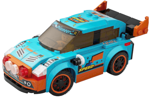 Voiture de course en blocs de construction 3-en-1 - Bleu (MY-003), image 1