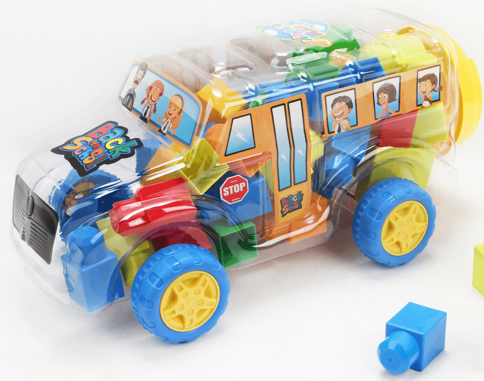 Grand jeu de construction bus scolaire - Jaune, image 1
