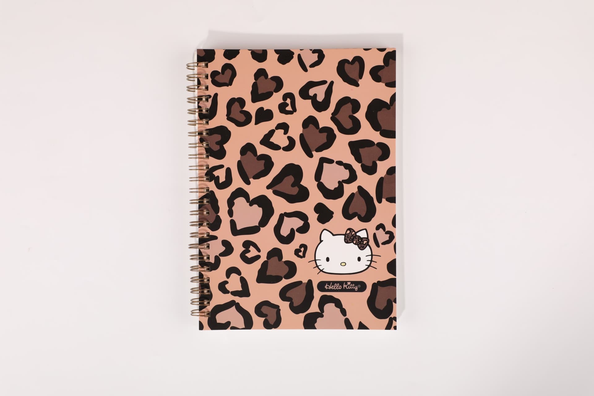 Carnet A5 à spirale – Collection Hello Kitty Leopard Design – Marron (80 feuilles), image 1