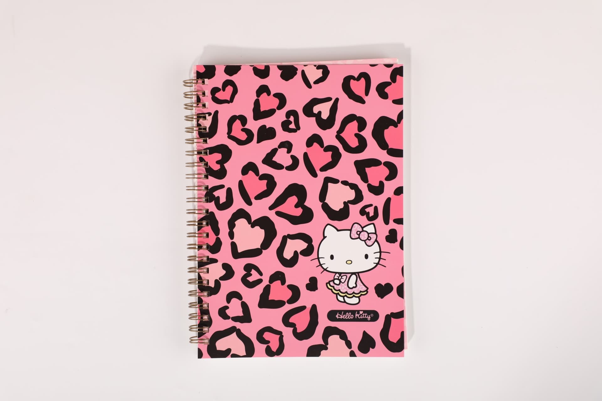Carnet A5 à spirale – Collection Hello Kitty Leopard Design – Rose (80 feuilles), image 1