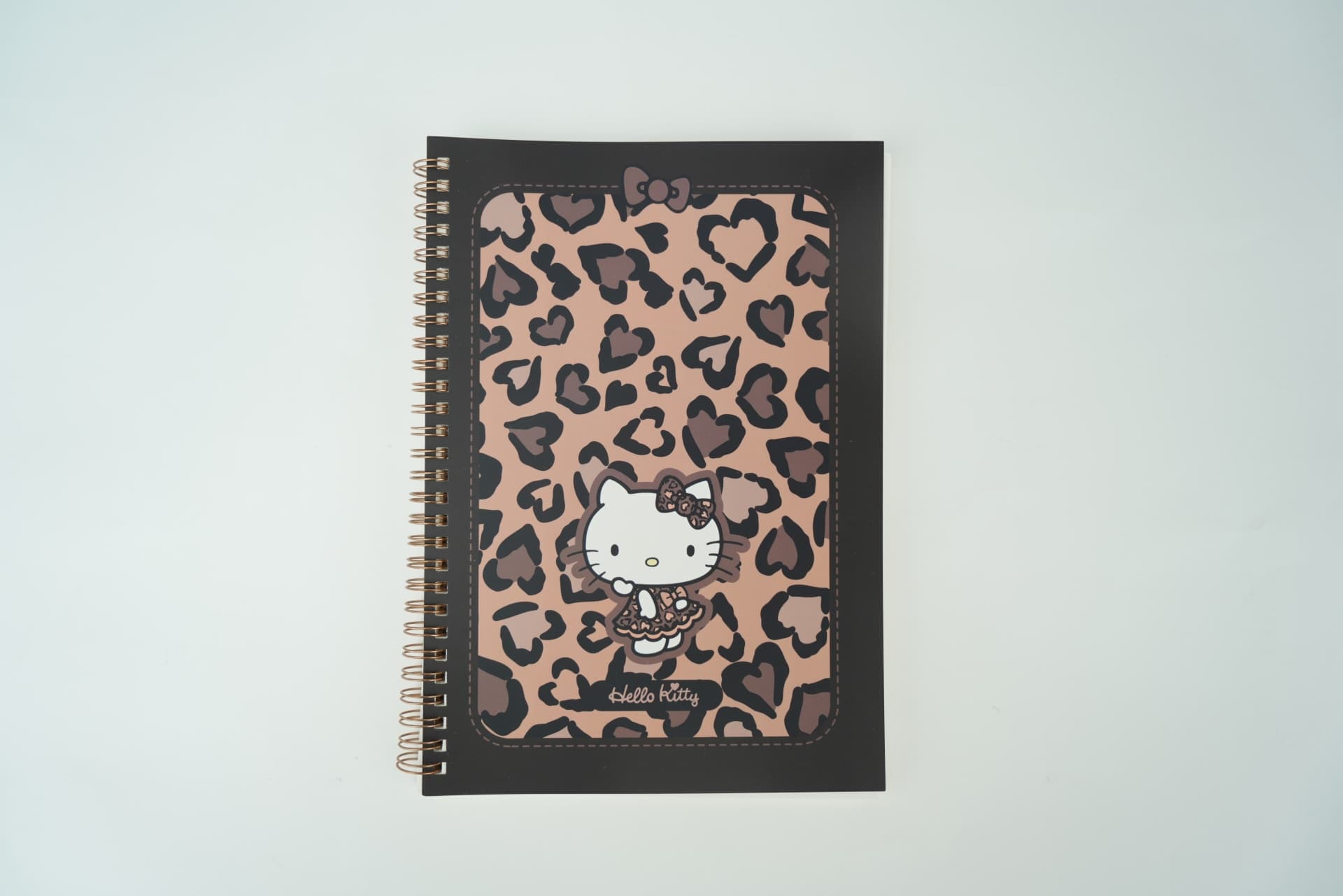 Carnet B5 à spirale – Collection Hello Kitty Leopard Design – Marron (80 feuilles), image 1