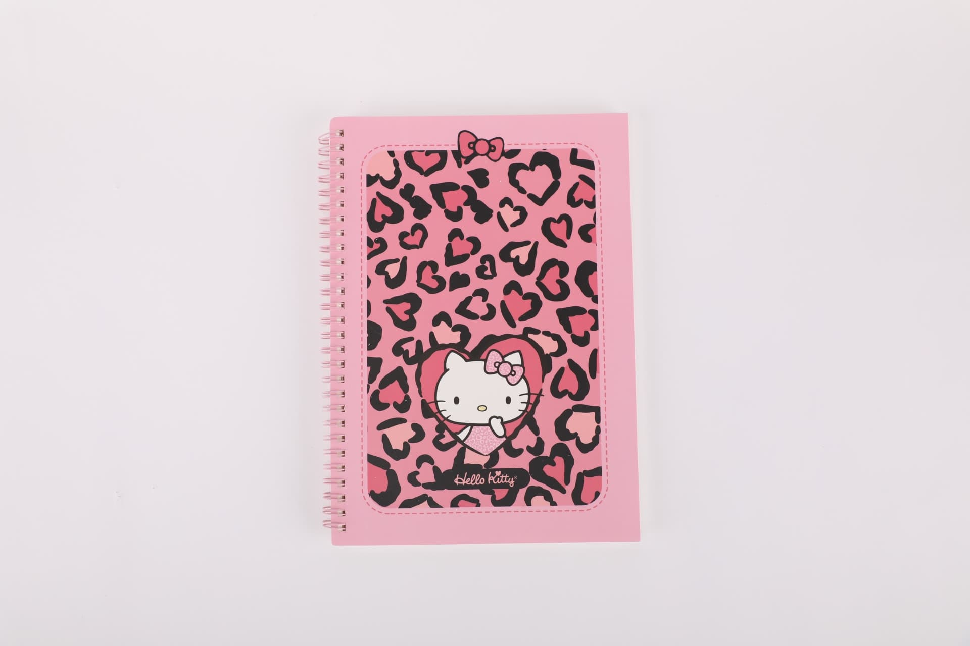 Carnet B5 à spirale – Collection Hello Kitty Leopard Design – Rose (80 feuilles), image 1