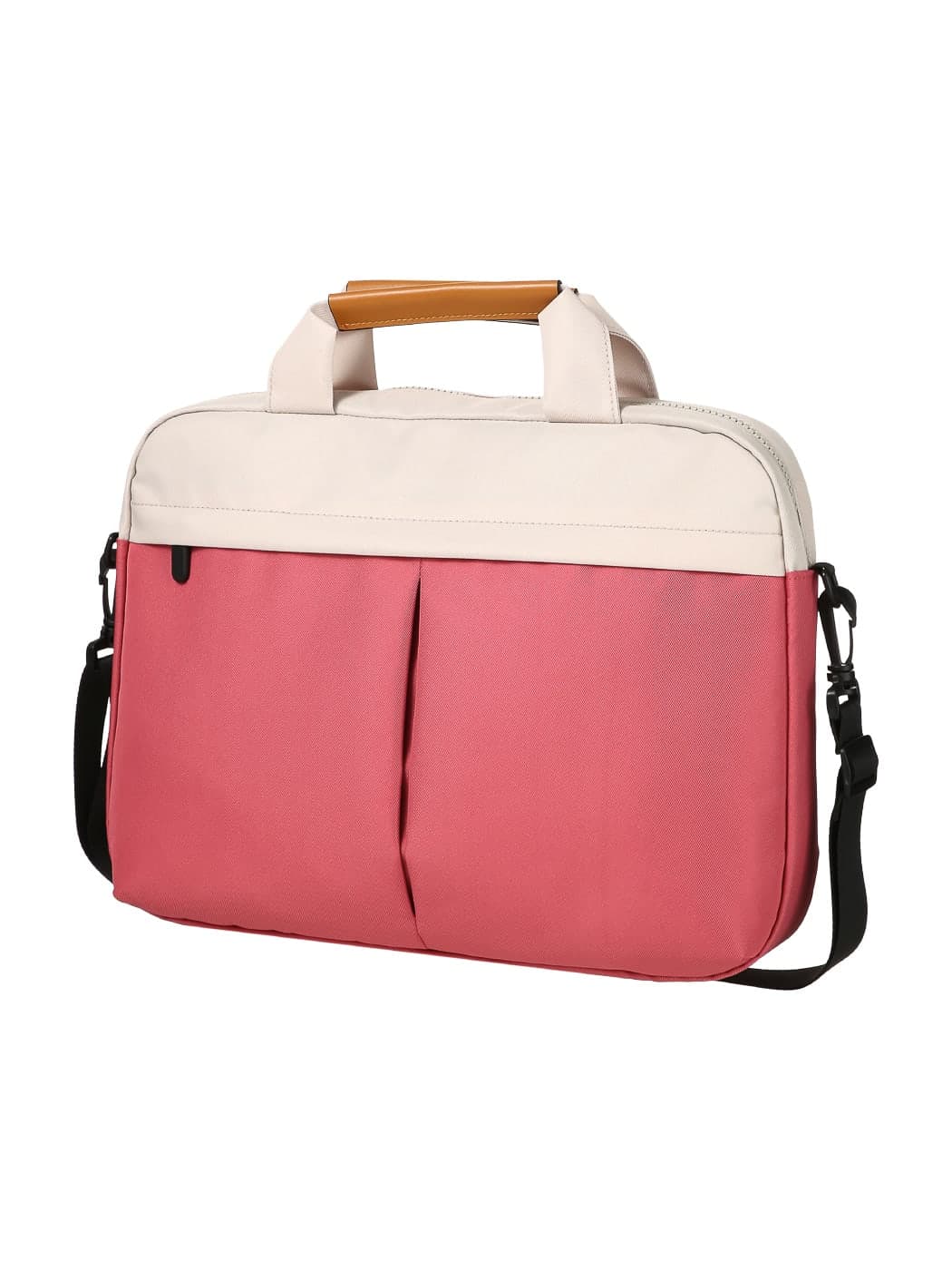 Sac ordinateur bandoulière bicolore - Rose fuchsia, image 1