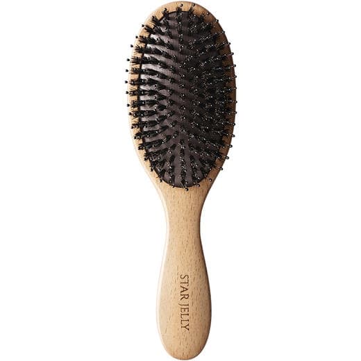 Brosse de massage cheveux en bambou ovale écologique, image 1