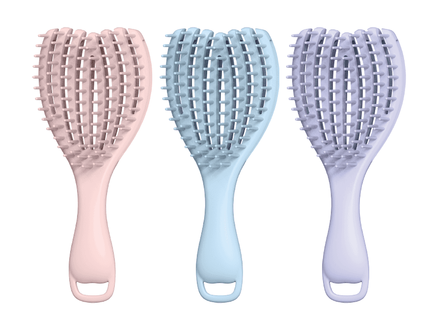 Mini brosse à cheveux coquillage avec crochet de suspension, image 1