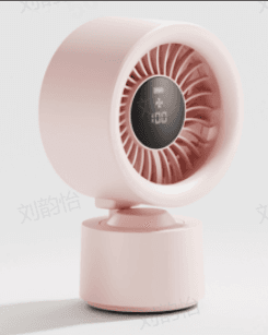 Ventilateur de bureau digital oscillant 1800 mAh - Rose, image 1