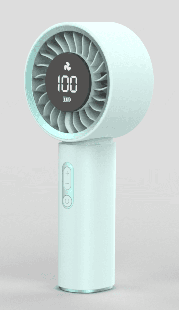 Mini ventilateur digital 1800 mAh - Vert, image 1