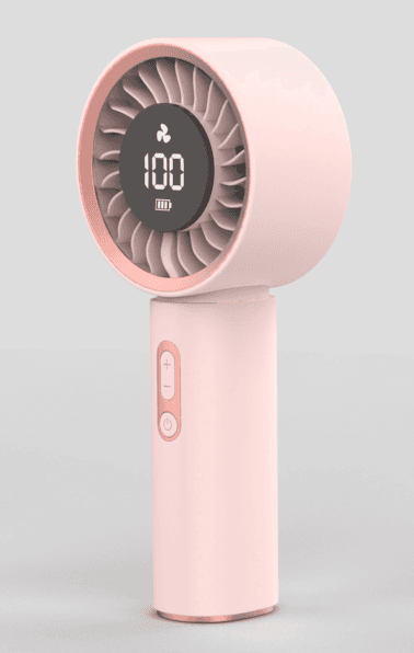 Mini ventilateur digital 1800 mAh - Rose, image 1