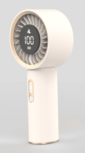 Mini ventilateur digital 1800 mAh - Blanc, image 1